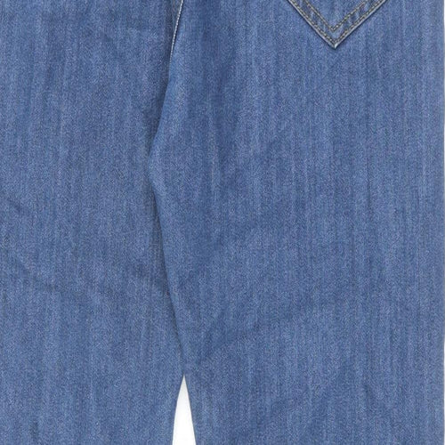 PEP&CO Mens Blue Cotton Straight Jeans Size 32 in L30 in Regular Zip