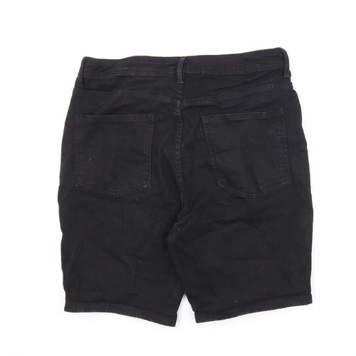 Denim & Co. Mens Black Cotton Chino Shorts Size 32 in L8 in Slim Button