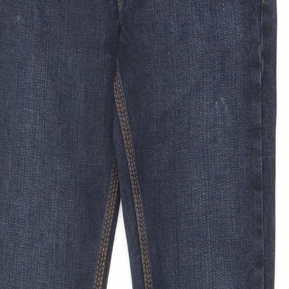 Topshop Womens Blue Cotton Straight Jeans Size 26 in L34 in Regular Zip