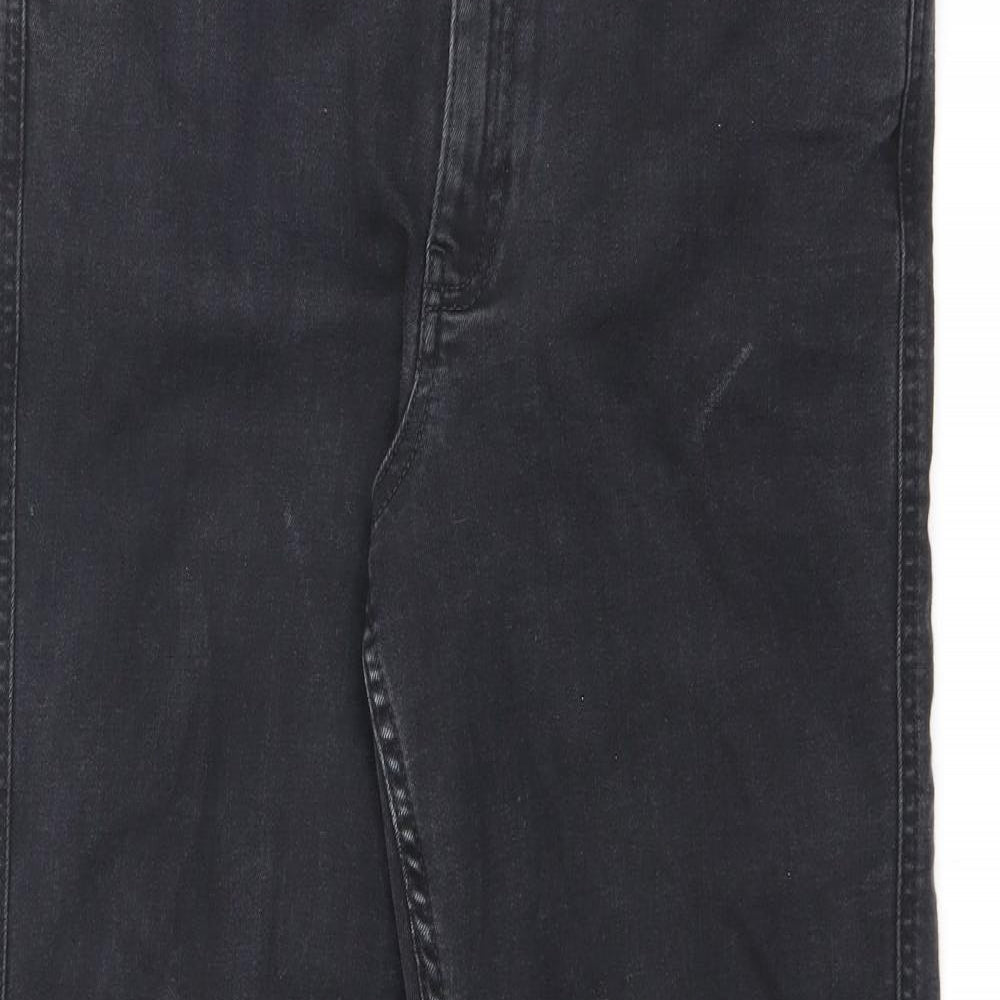 Autograph Womens Black Cotton Straight Jeans Size 16 L28 in Regular Zip