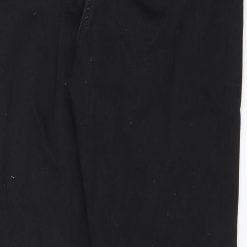 NEXT Womens Black Cotton Skinny Jeans Size 14 L29 in Regular Zip - Raw Hem