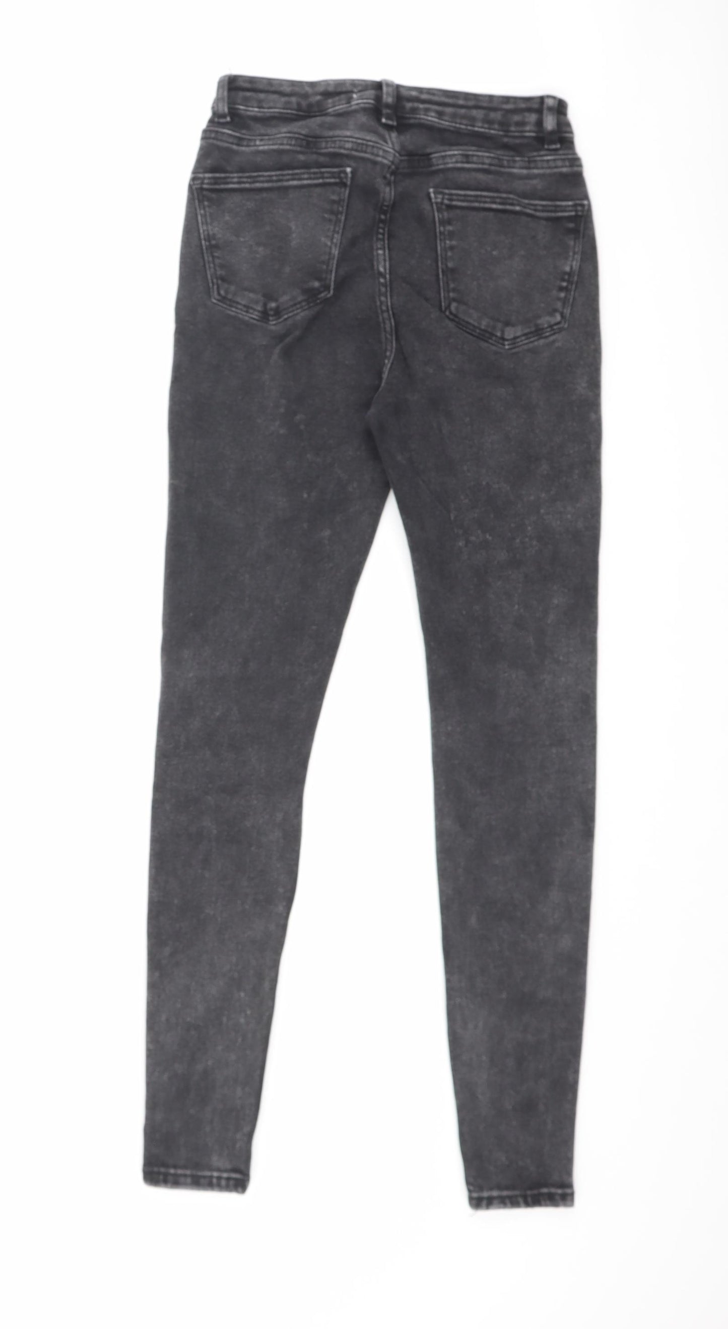 Denim & Co. Womens Black Cotton Skinny Jeans Size 8 L28 in Regular Zip