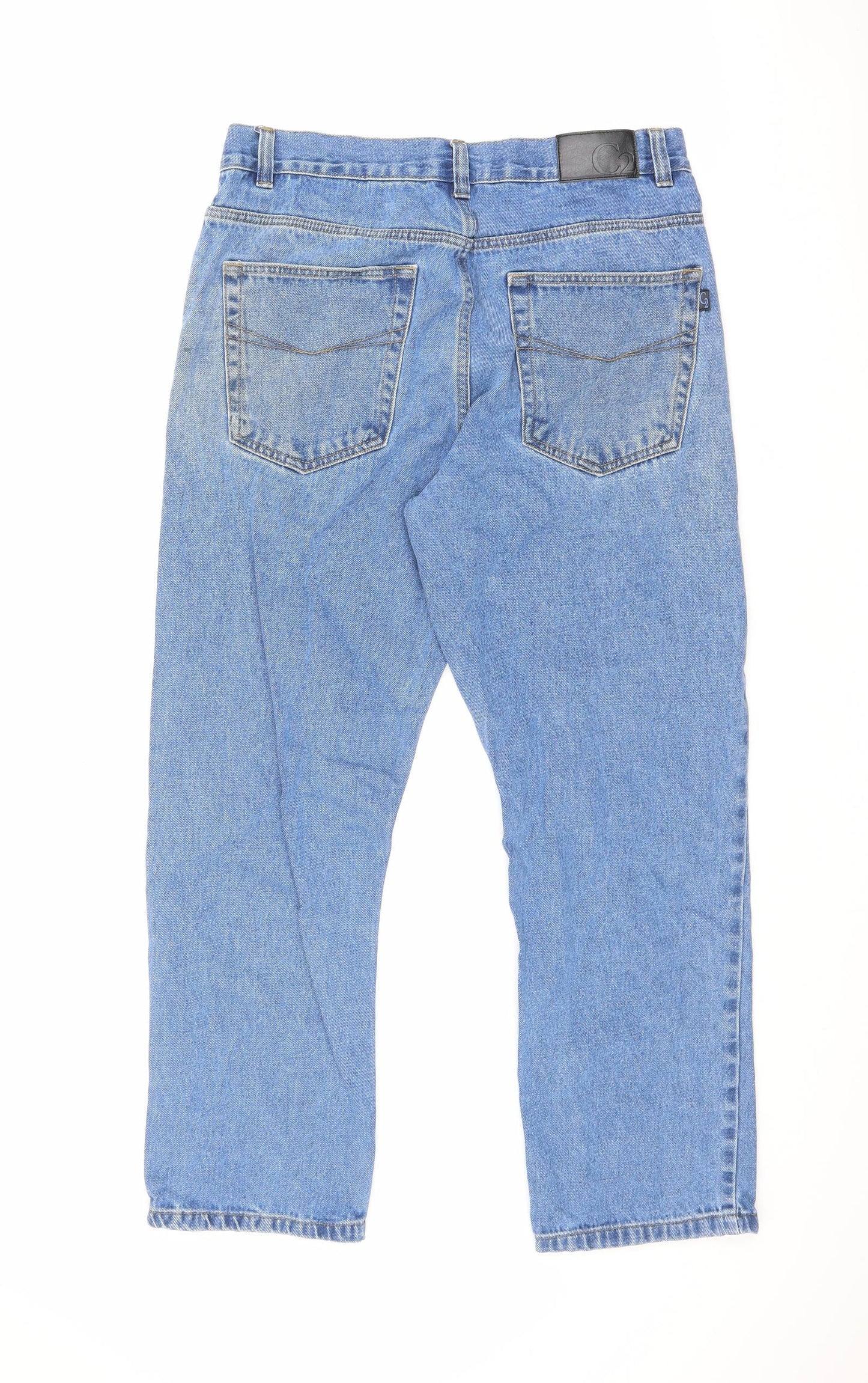 C2 Jeanswear Mens Blue Cotton Straight Jeans Size 34 in L27 in Regular Zip