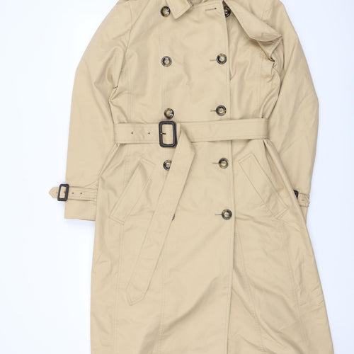 Jaeger Womens Beige Trench Coat Coat Size 10 Button
