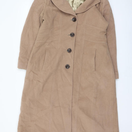 Jaeger Womens Brown Overcoat Jacket Size 12 Button