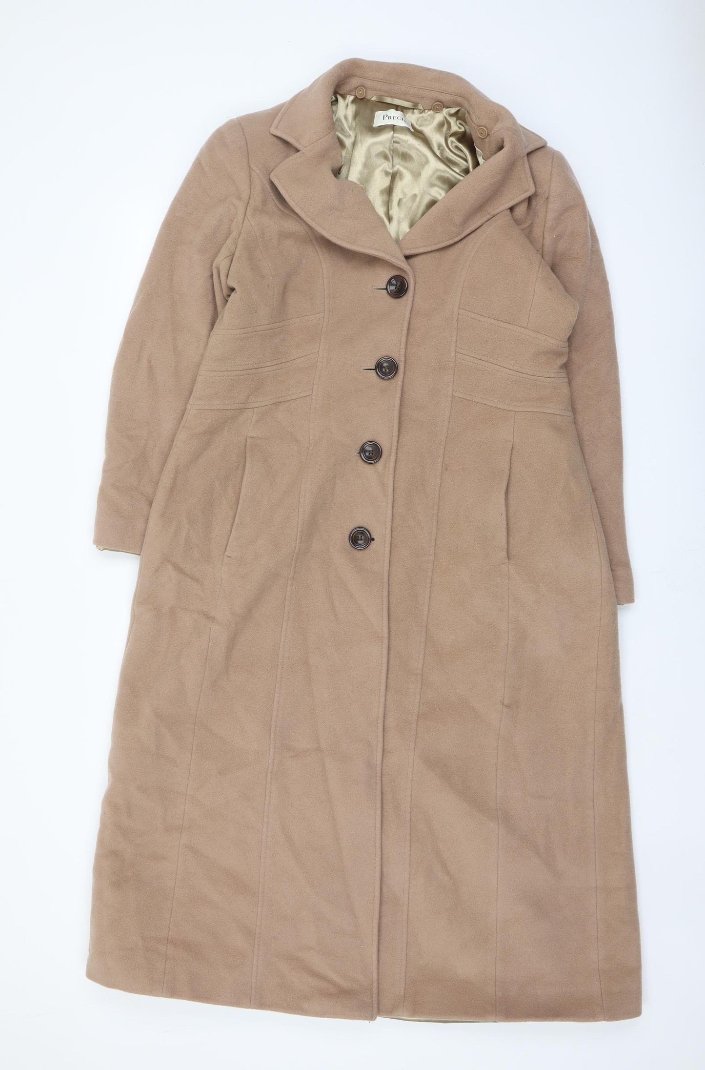 Jaeger Womens Brown Overcoat Jacket Size 12 Button