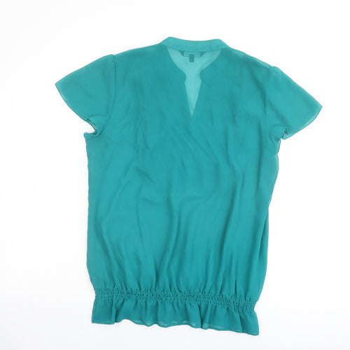 Debenhams Womens Green Polyester Basic Blouse Size 16 V-Neck