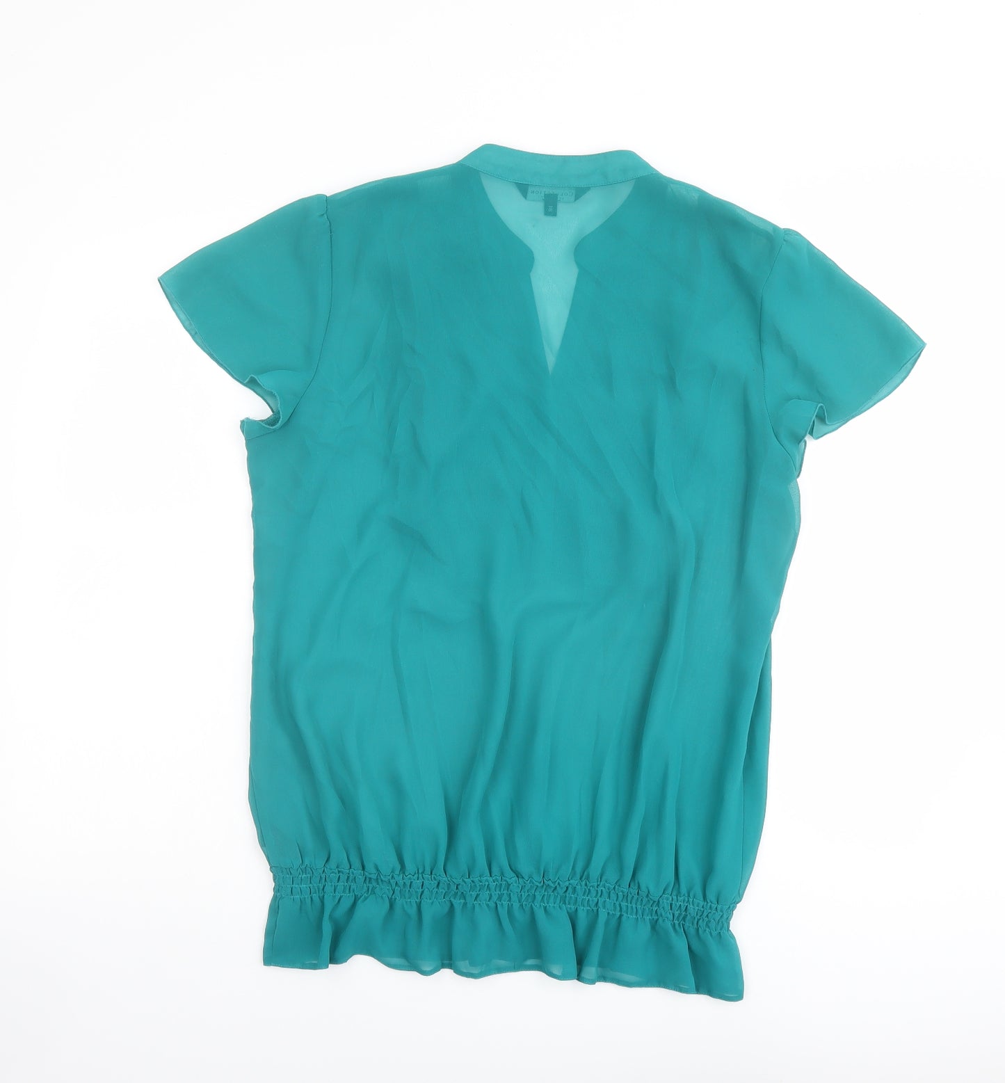 Debenhams Womens Green Polyester Basic Blouse Size 16 V-Neck