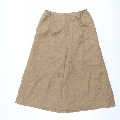 Equorian Womens Beige Wool A-Line Skirt Size 14 Zip