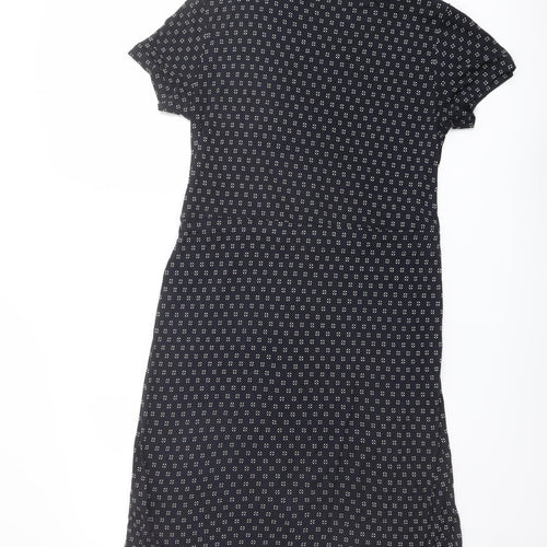 H&M Womens Blue Geometric Viscose T-Shirt Dress Size M Round Neck Pullover