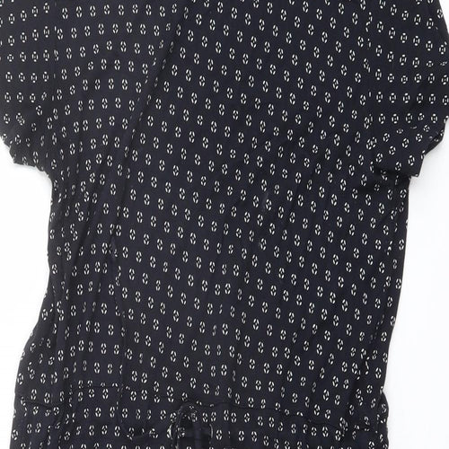 H&M Womens Blue Geometric Viscose T-Shirt Dress Size M Round Neck Pullover