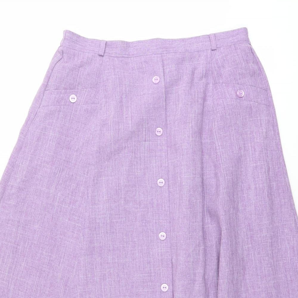 Riddella Womens Purple Polyester Swing Skirt Size 14