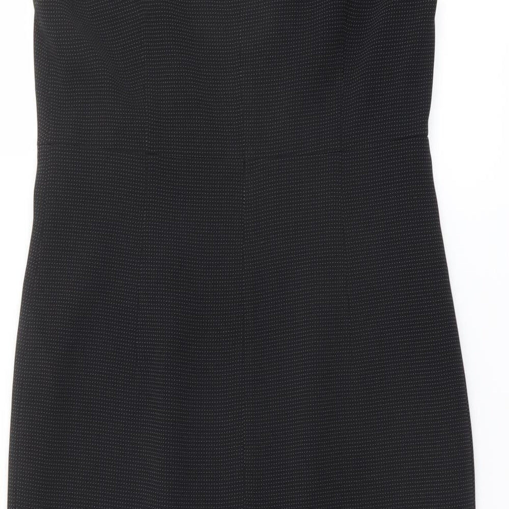 Planet Womens Black Polyester Pencil Dress Size 12 V-Neck Zip