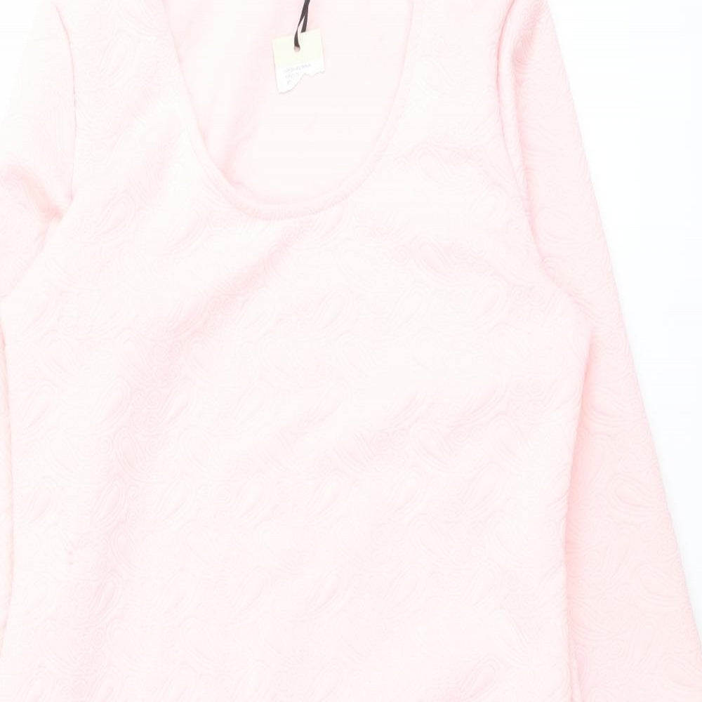 Dorothy Perkins Womens Pink Polyester Mini Size 14 Scoop Neck Pullover