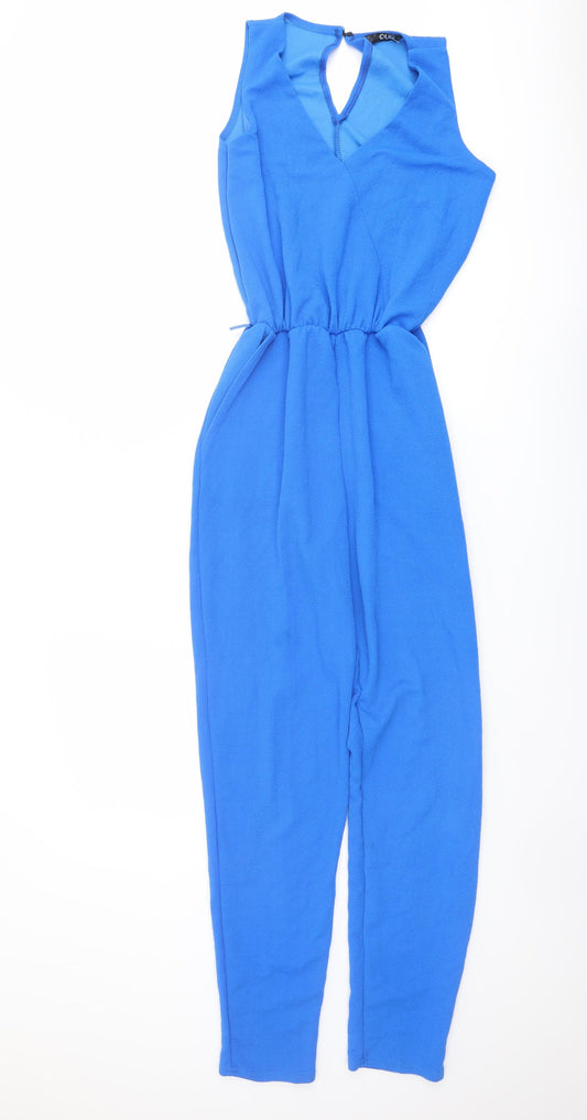 Quiz Womens Blue Polyester Jumpsuit One-Piece Size 8 Pullover