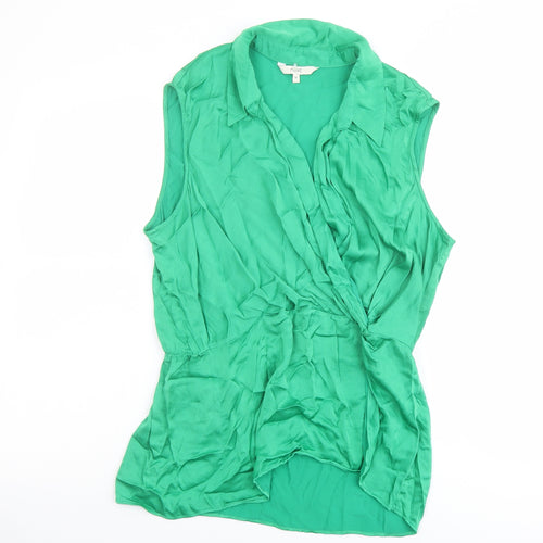 NEXT Womens Green Viscose Wrap Blouse Size 16 V-Neck
