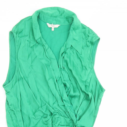 NEXT Womens Green Viscose Wrap Blouse Size 16 V-Neck