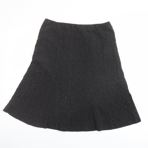 Bonmarché Womens Black Geometric Polyester A-Line Skirt Size 12 - Speckled Pattern