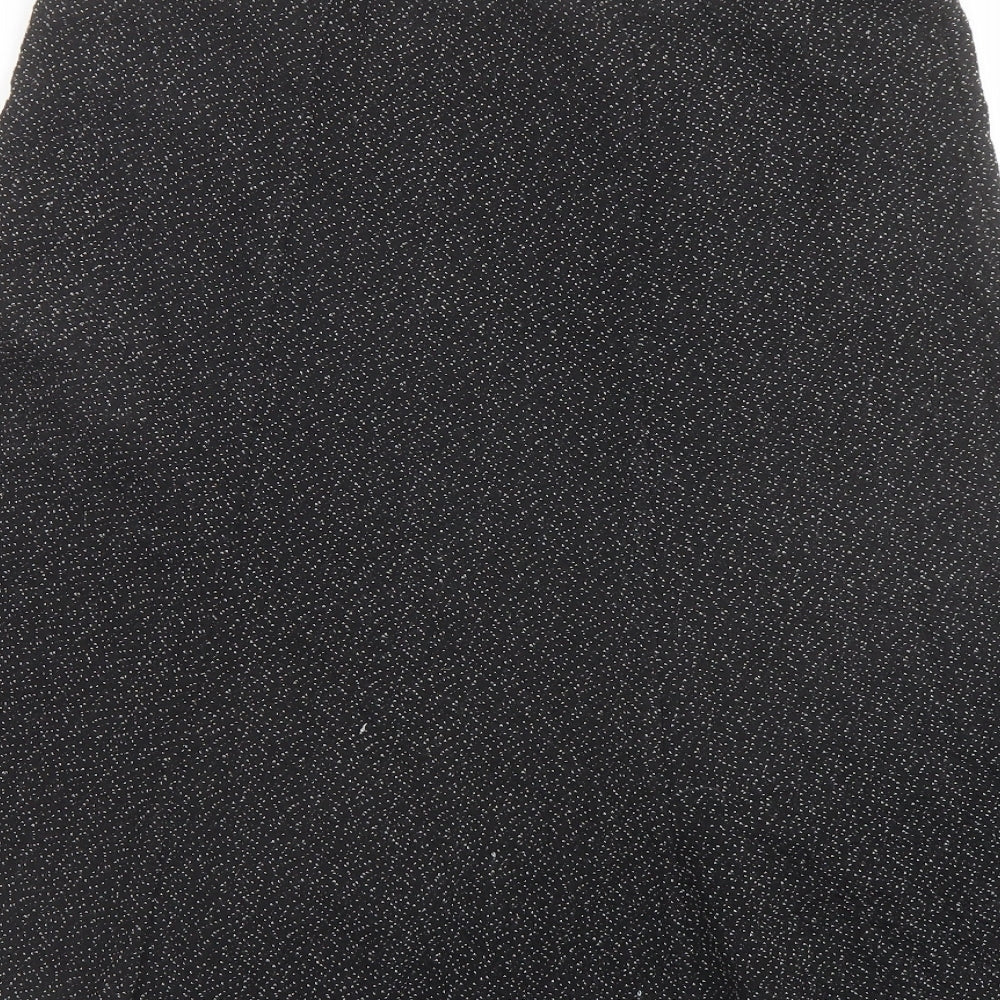 Bonmarché Womens Black Geometric Polyester A-Line Skirt Size 12 - Speckled Pattern