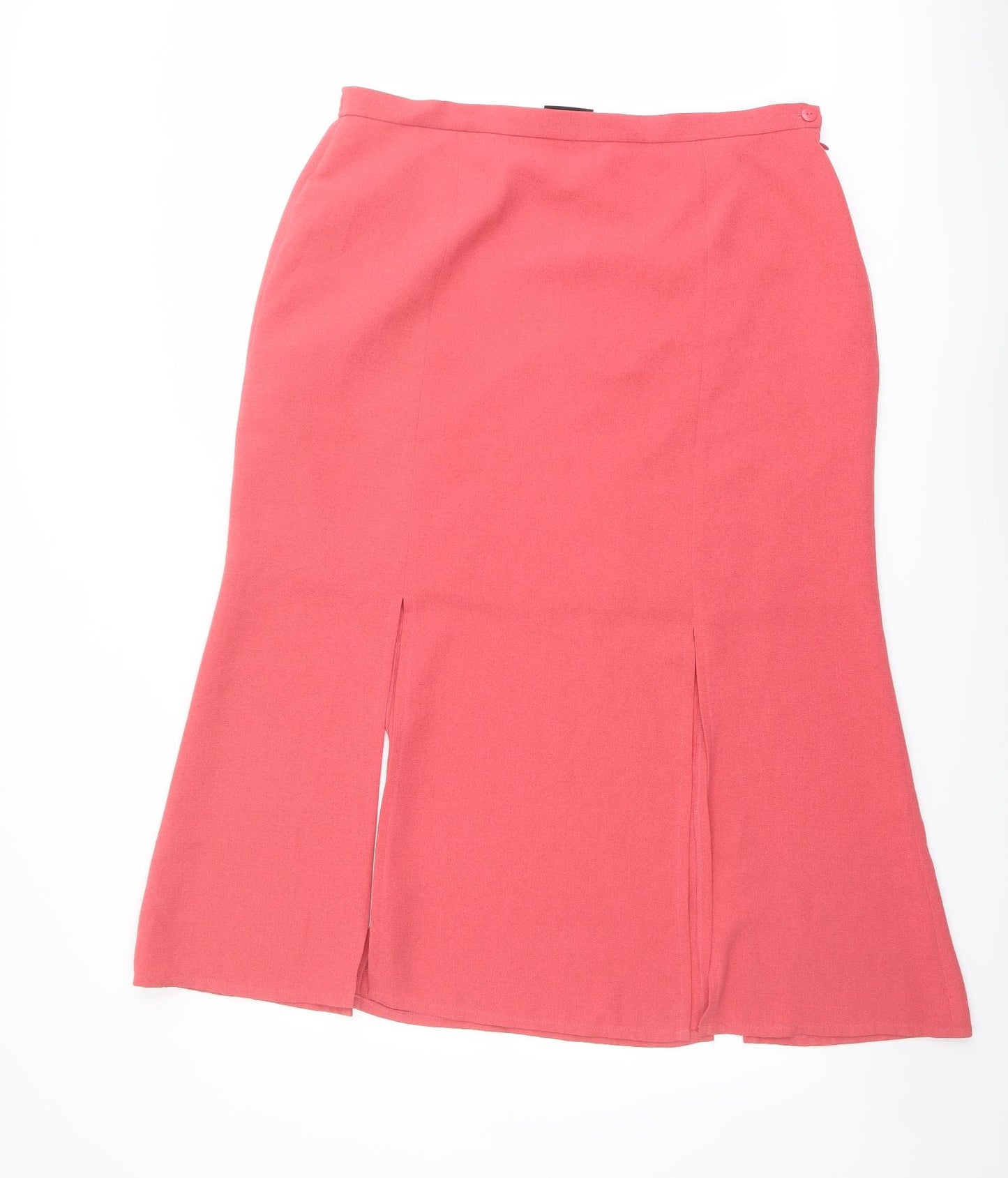 Jacques Vert Womens Pink Polyester A-Line Skirt Size 20 Zip
