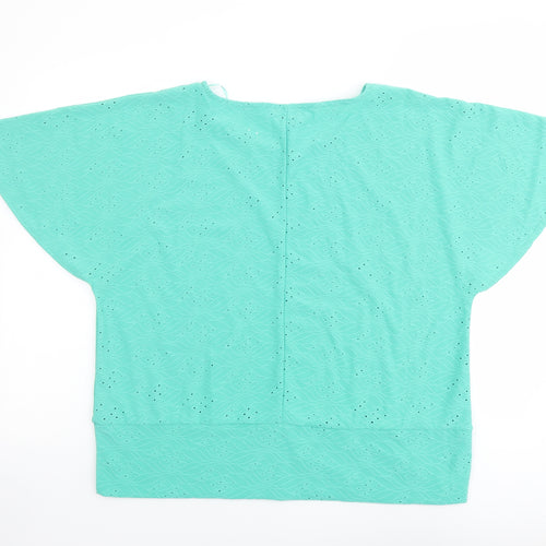 Klass Womens Green Polyester Basic T-Shirt Size XL Round Neck