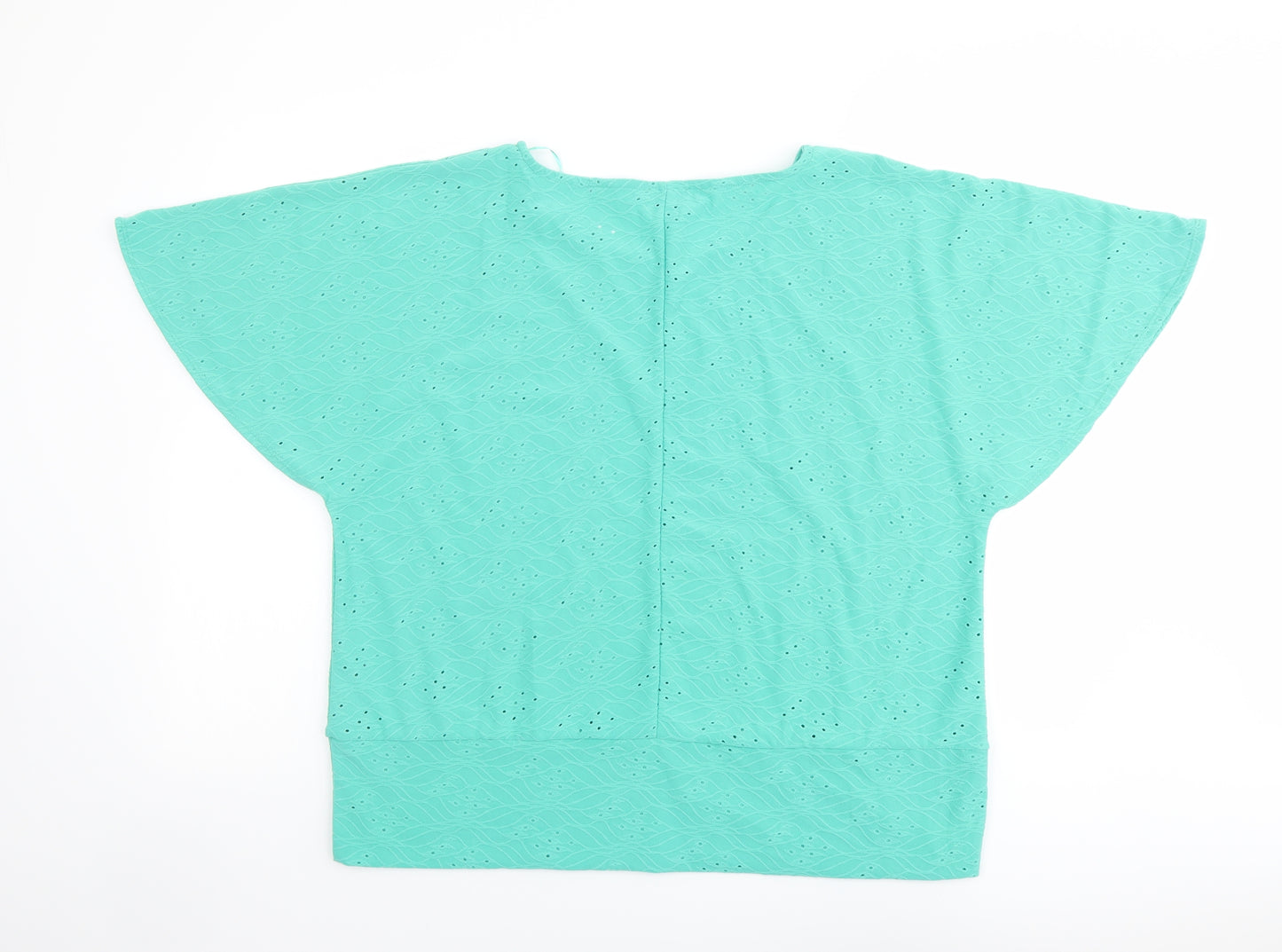 Klass Womens Green Polyester Basic T-Shirt Size XL Round Neck