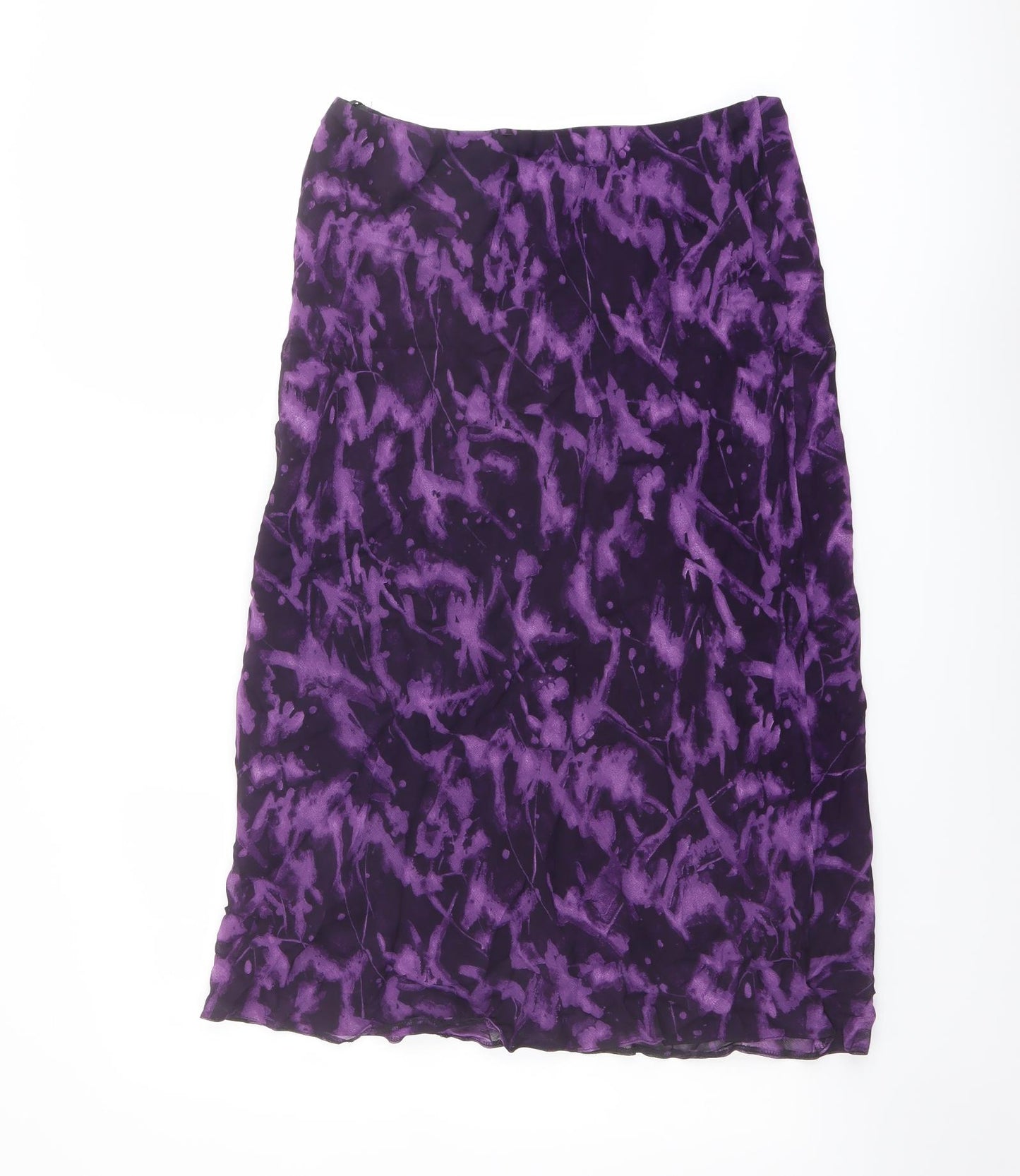 Principles Womens Purple Geometric Viscose A-Line Skirt Size 14
