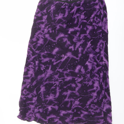 Principles Womens Purple Geometric Viscose A-Line Skirt Size 14