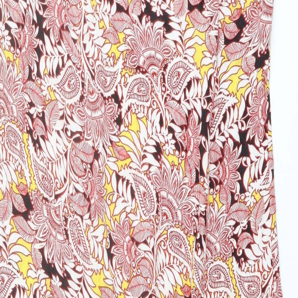 Marks and Spencer Womens Multicoloured Geometric Viscose Slip Dress Size 12 V-Neck Pullover