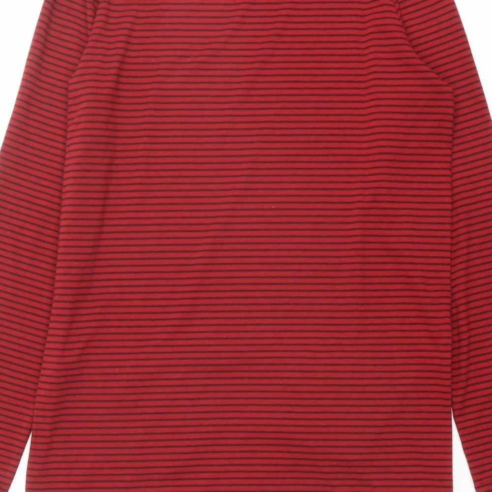 Rohan Womens Red Striped Polyester Jumper Dress Size 10 Boat Neck Pullover