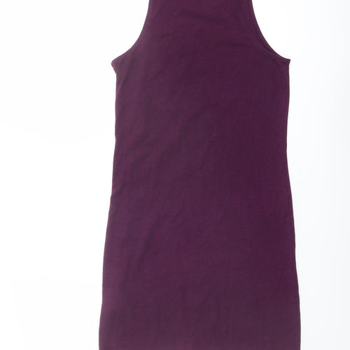H&M Womens Purple Polyester Tank Dress Size S Round Neck Pullover