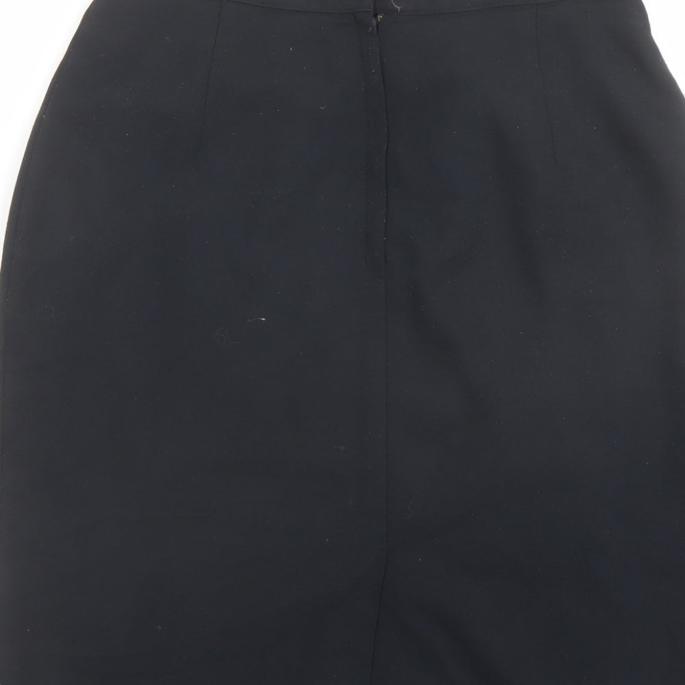 Jessica Reid Womens Black Polyester A-Line Skirt Size 14 Zip