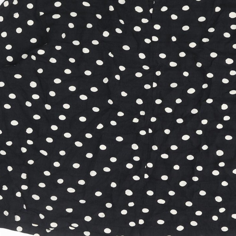 Marks and Spencer Womens Black Polka Dot Viscose Basic Blouse Size 20 Round Neck