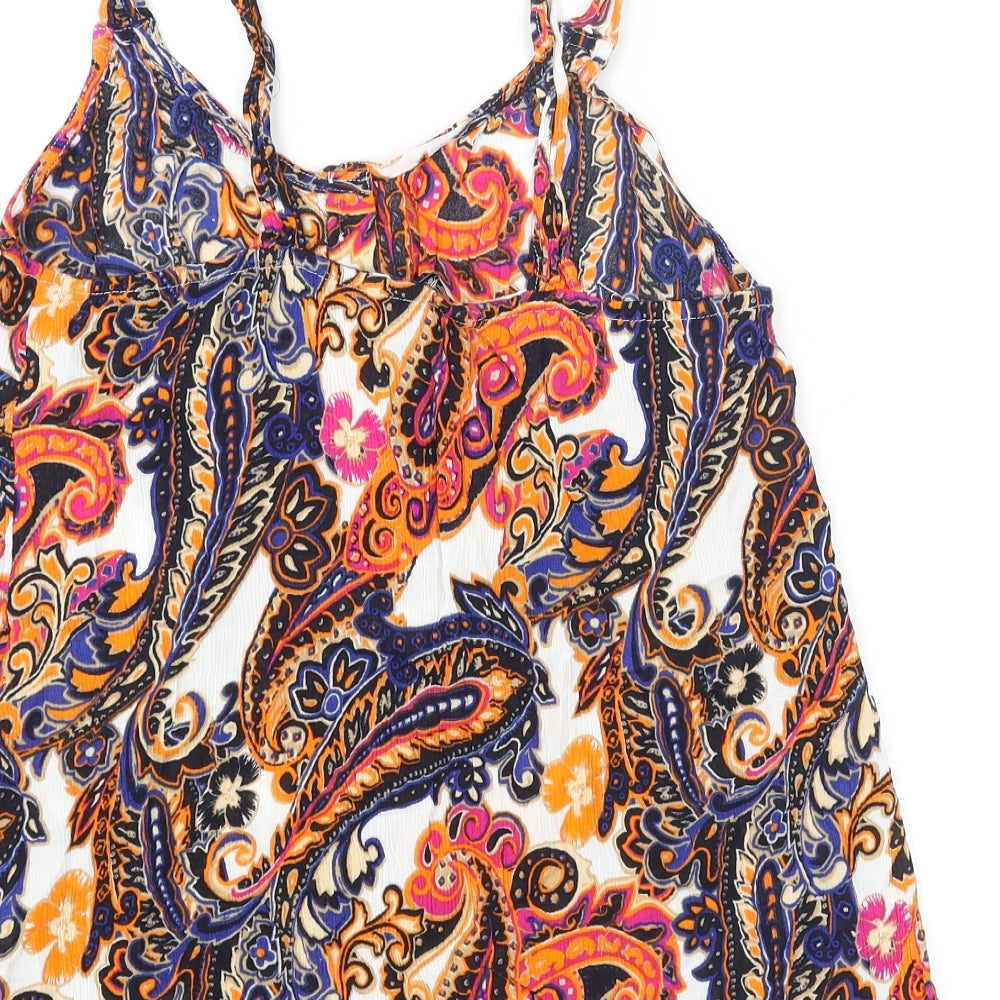 NEXT Womens Multicoloured Paisley Viscose Basic Tank Size 14 Round Neck