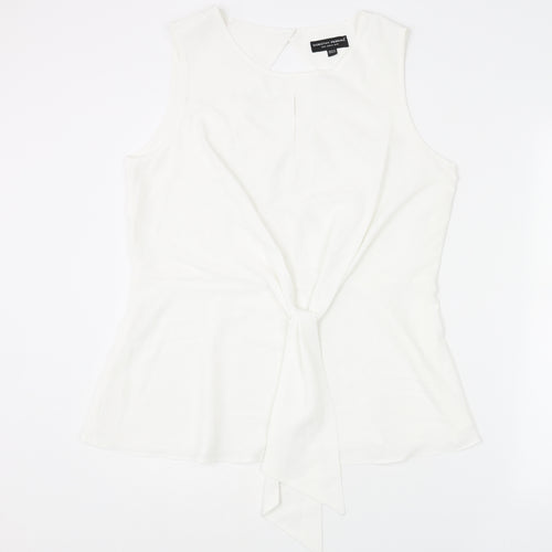 Dorothy Perkins Womens White Polyester Basic Blouse Size 16 Round Neck