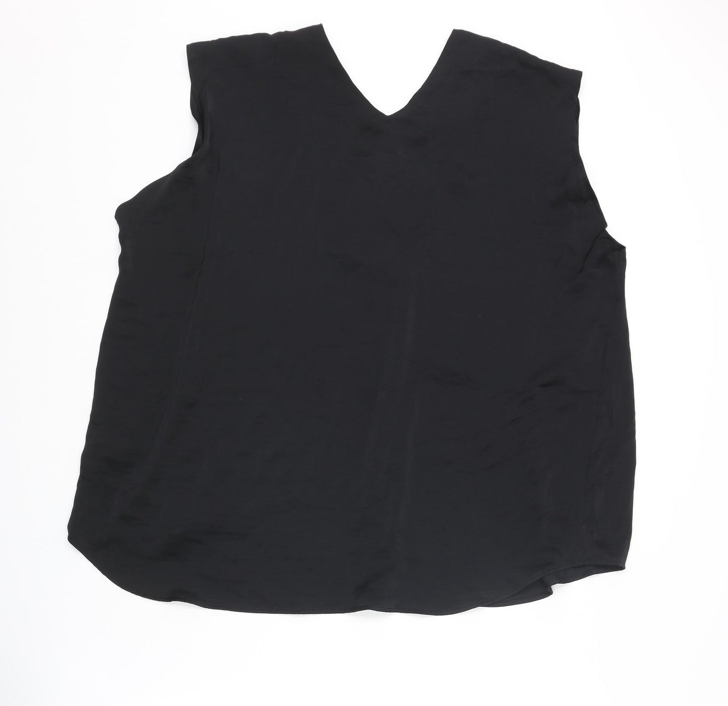 Marks and Spencer Womens Black Polyester Camisole Blouse Size 20 V-Neck