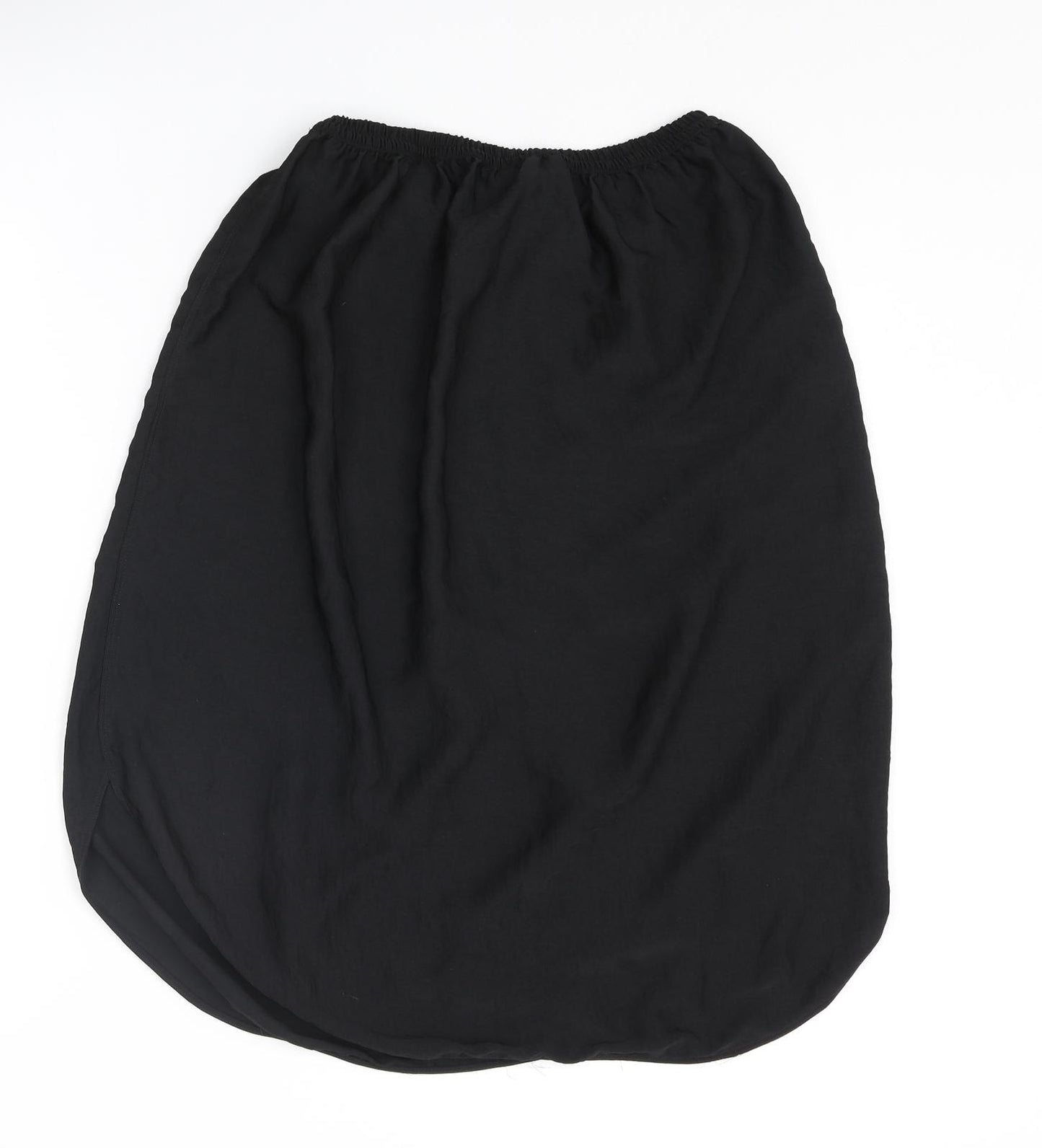 H&M Womens Black Polyester A-Line Skirt Size 6 Drawstring