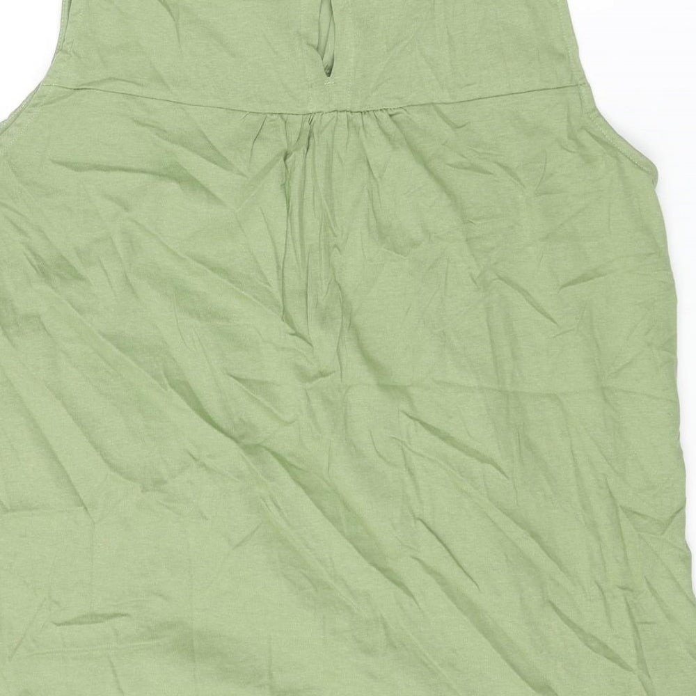 Beloved Woman Womens Green Cotton Basic Tank Size 2XL Round Neck