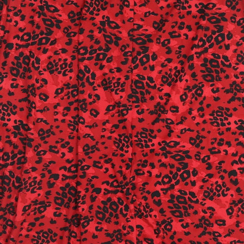 Cotton Traders Womens Red Animal Print Viscose A-Line Skirt Size 18