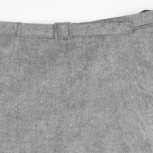 H&M Womens Grey Wool A-Line Skirt Size 18 Zip