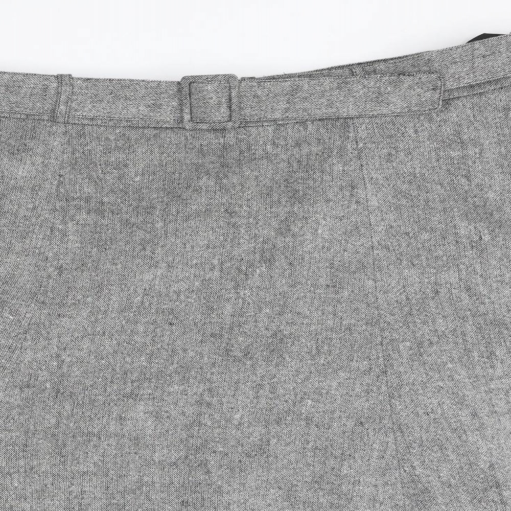 H&M Womens Grey Wool A-Line Skirt Size 18 Zip