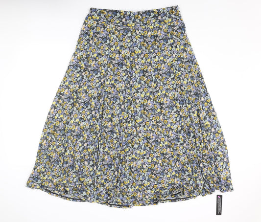 Roman Womens Multicoloured Floral Polyester A-Line Skirt Size 16