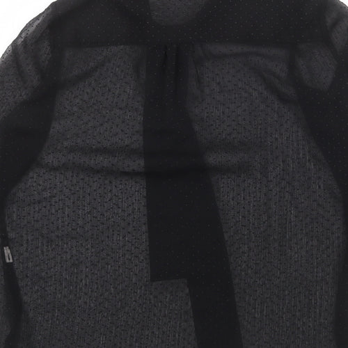 Zara Womens Black Geometric Polyester Basic Blouse Size M Crew Neck