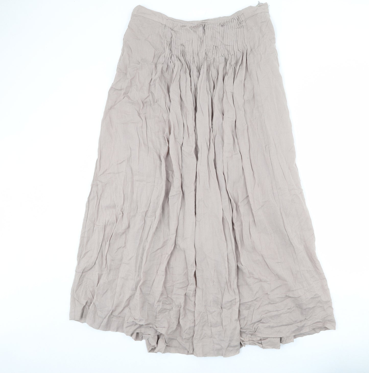 NEXT Womens Beige Cotton Peasant Skirt Size 14 Zip