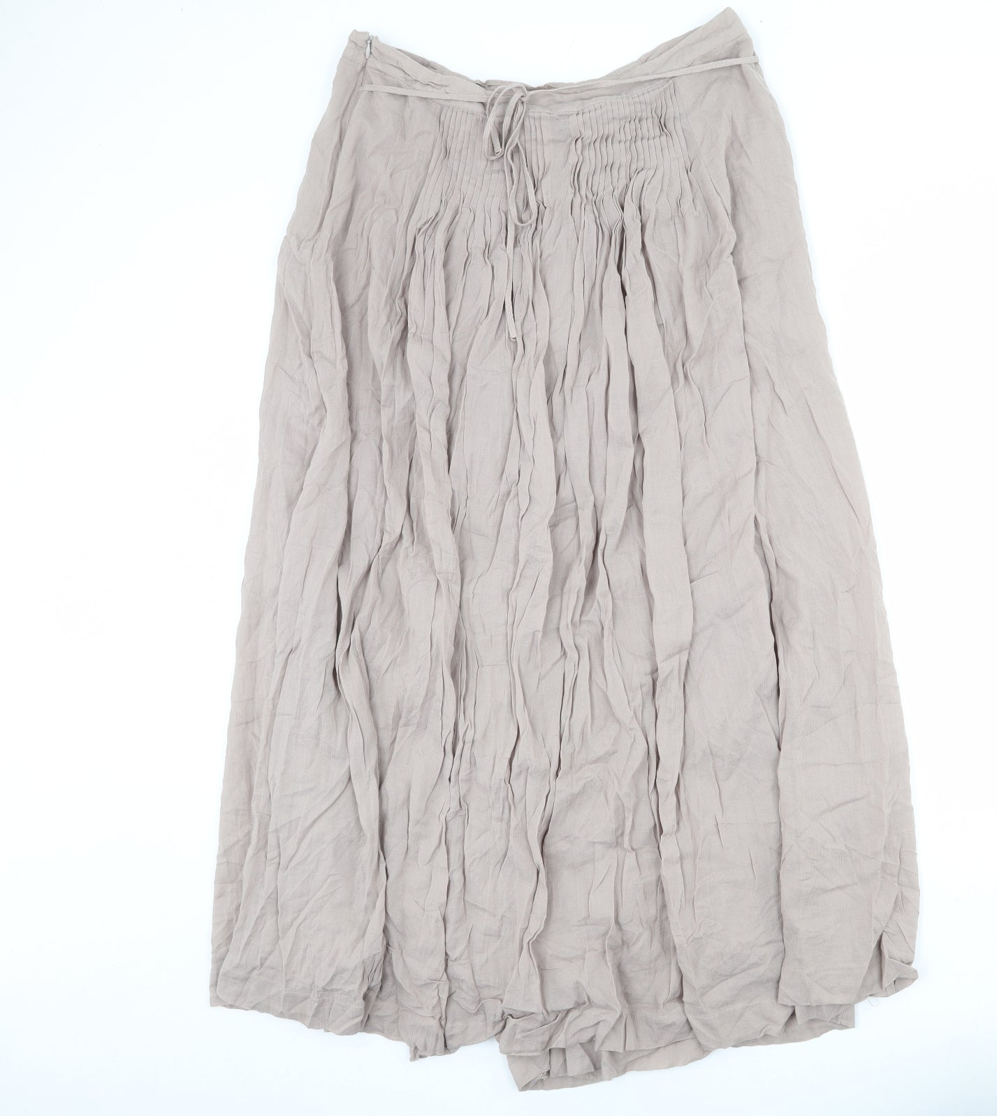 NEXT Womens Beige Cotton Peasant Skirt Size 14 Zip