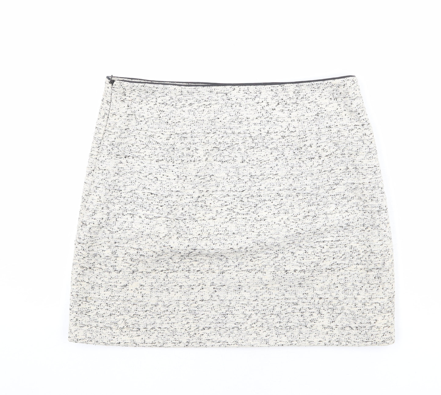NEXT Womens Beige Cotton A-Line Skirt Size 12 Zip