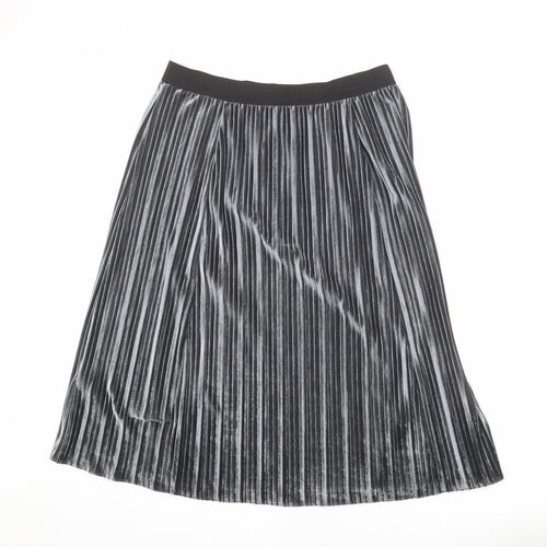 Gerry Weber Womens Silver Polyester Pleated Skirt Size 14