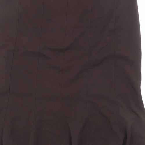 Bonmarché Womens Brown Polyester A-Line Skirt Size 18 Zip