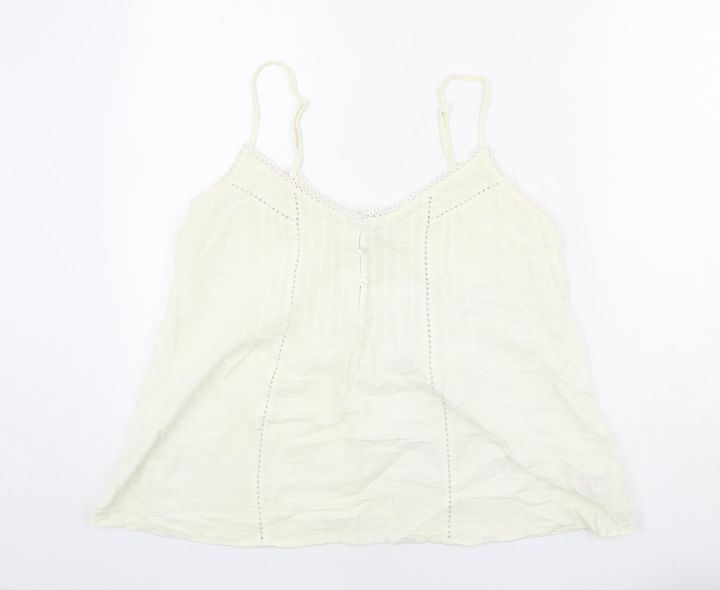 NEXT Womens Ivory 100% Cotton Camisole Tank Size 12 Sweetheart