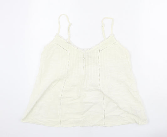 NEXT Womens Ivory 100% Cotton Camisole Tank Size 12 Sweetheart